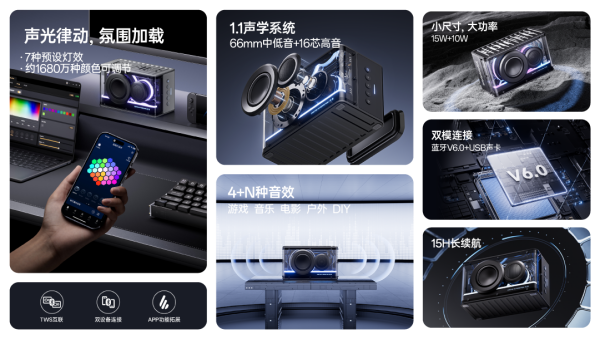 AY便携潮酷赛博音箱——精巧进化震撼来袭九游会真人游戏第一品牌花再 NEW PL(图2)